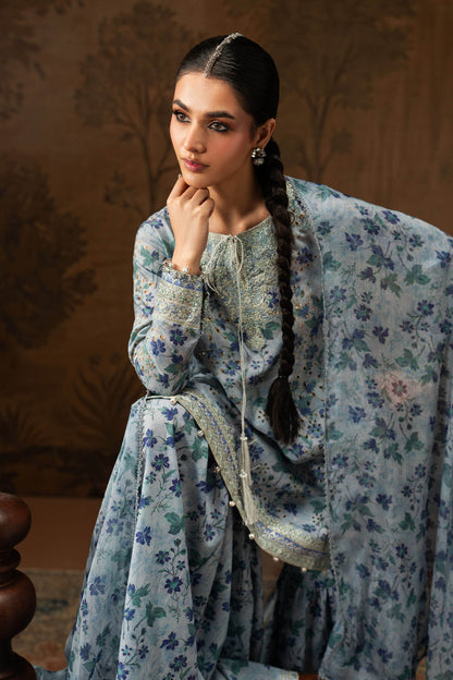 Mariab Silk Luxury Embroidered Dress 3pc