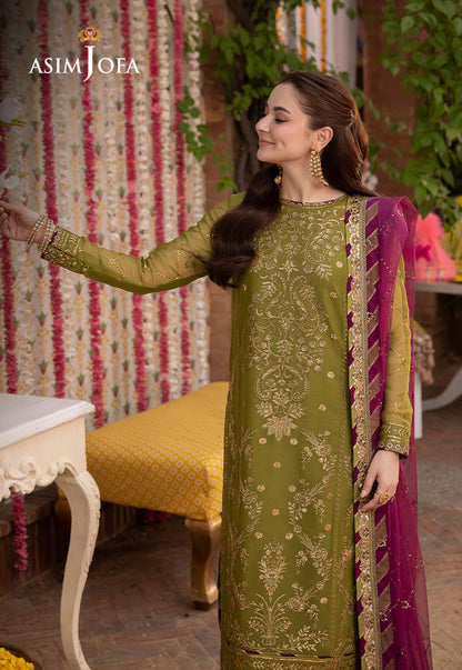 Asim Jofa Luxury Chiffon Embroidered Dress 3pc Hania Amir