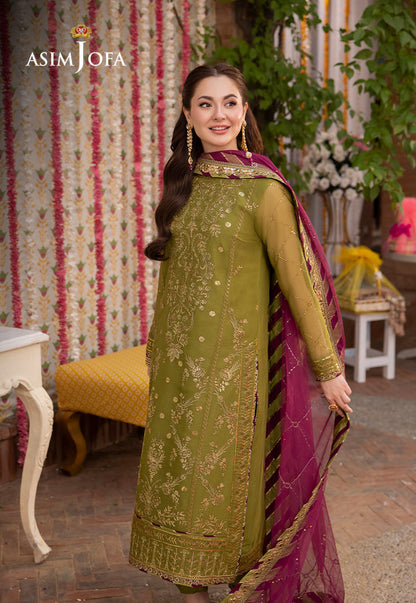 Asim Jofa Luxury Chiffon Embroidered Dress 3pc Hania Amir