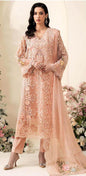Maria.b Dhanak Embroidered 3pc Article With Khaadi Net Duppata Pink Color