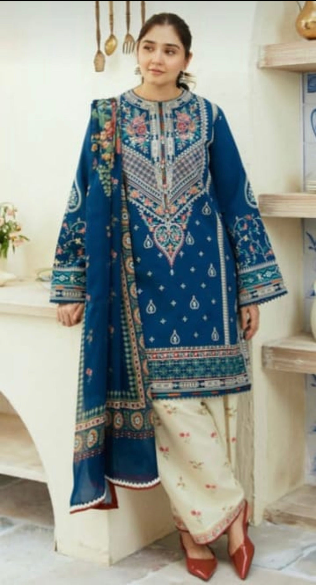 Zara ShahJahan Embroidered Dhanak 3 Piece with Patches