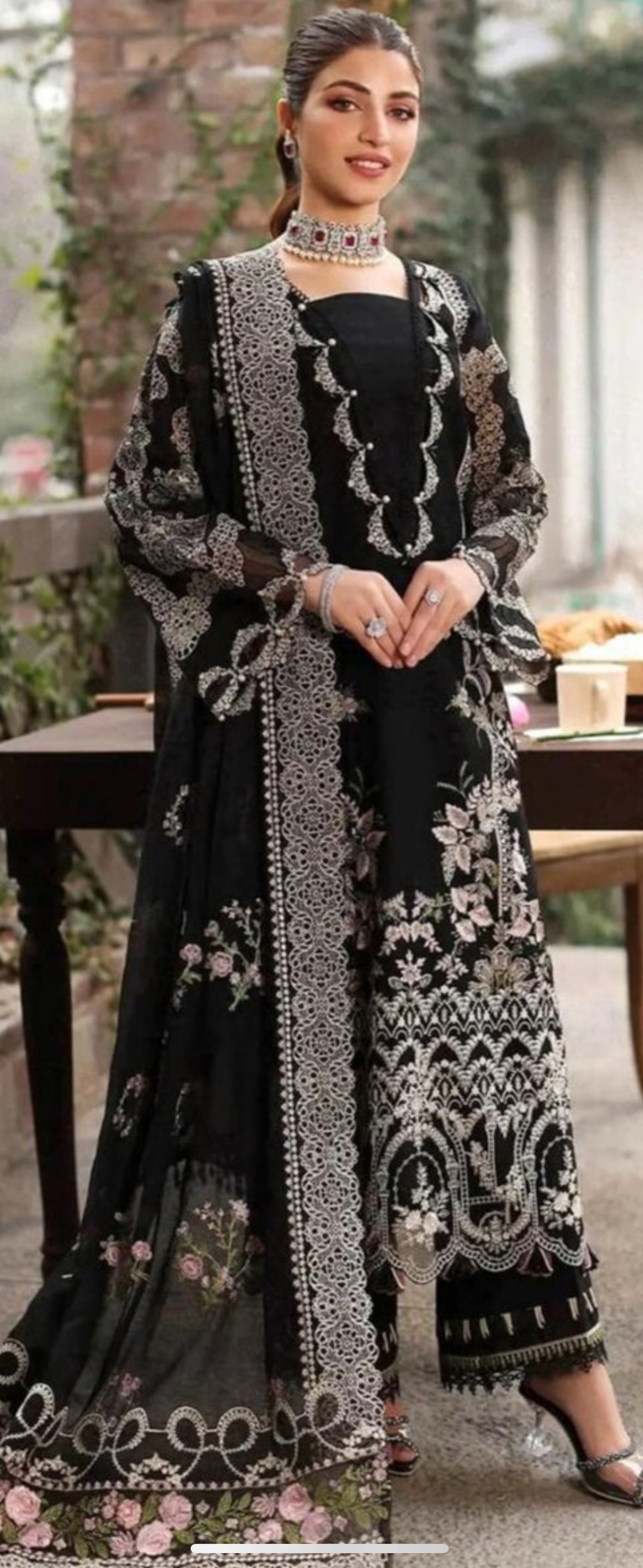 Kahf Luxury Dhanak Article with Heavy Embroidered Shawl 3 Piece