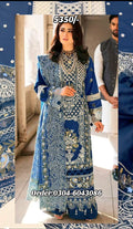 Mahnur Luxury Dhanak 3 Piece Full Embroidered with Heavy Patches - Maryam Collection