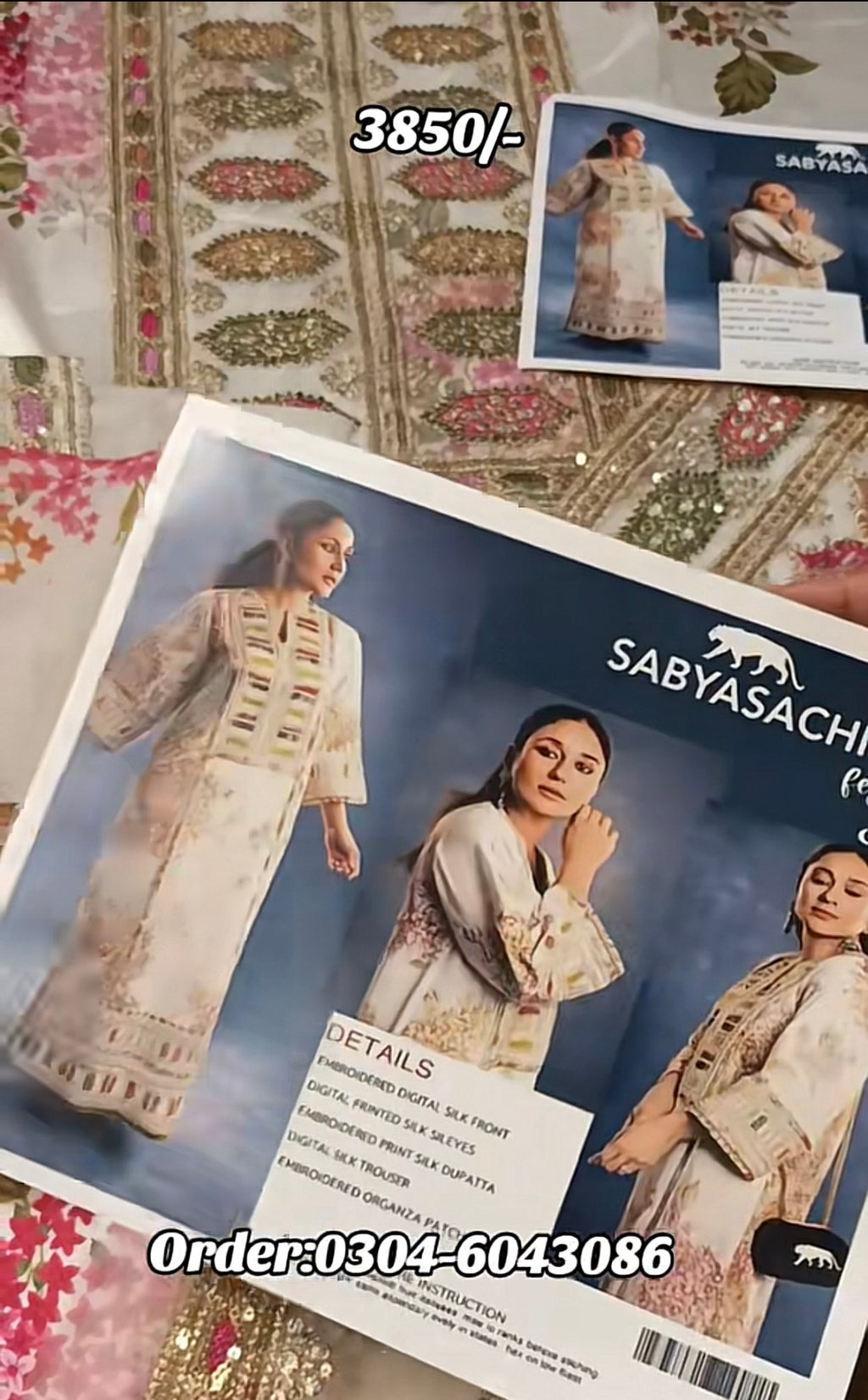 Sabyasachi Luxury Silk Off White Dress 3 Piece Dress