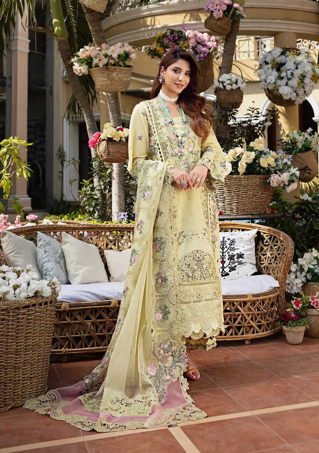 Elaf Dhanak Luxury 3 Pc New Colour Party Wear