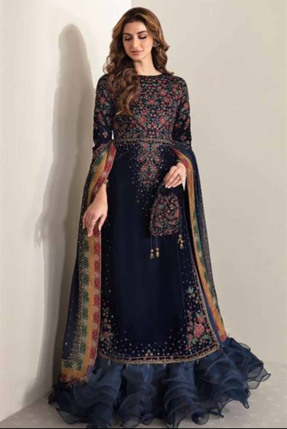 Jazmin Velvet Embroidered Dress 2 Piece Luxury