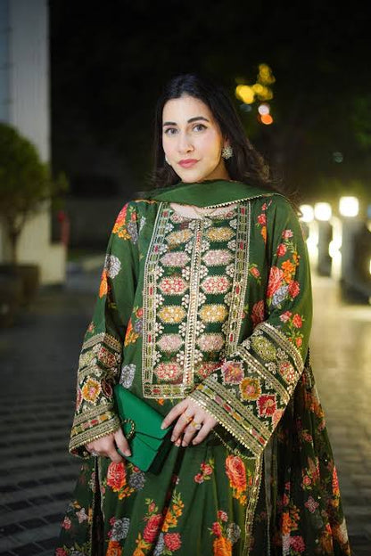 Aneelas Silk Green 3 pc
