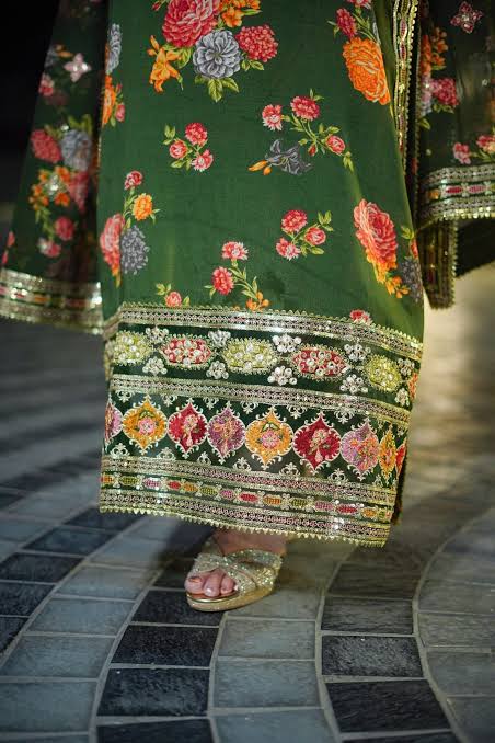 Aneelas Silk Green 3 pc