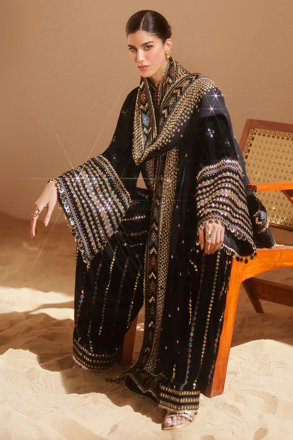 Jazmin Luxury Velvet with 9mm Sequence and Bamber Chiffon Duppata with 4 sided Heavy Patch