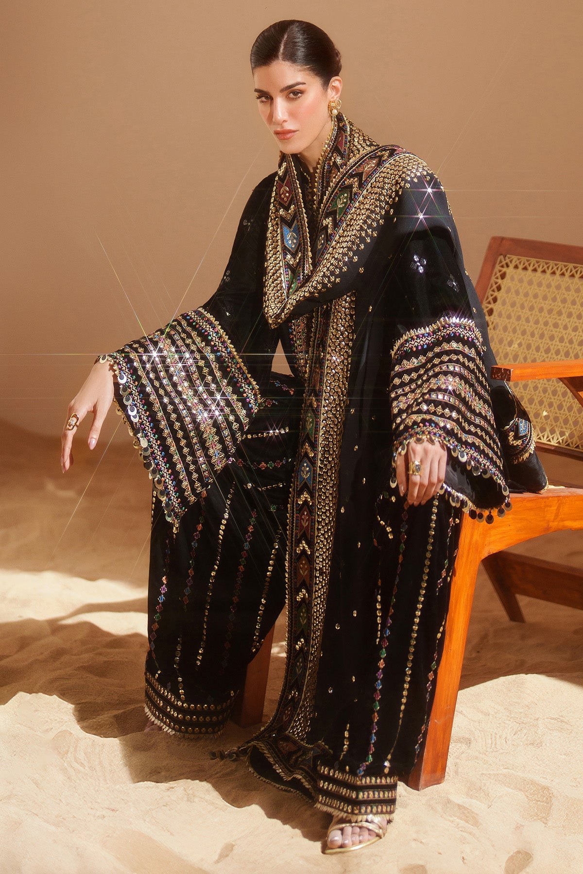 Jazmin Luxury Velvet with 9mm Sequence and Bamber Chiffon Duppata with 4 sided Heavy Patch