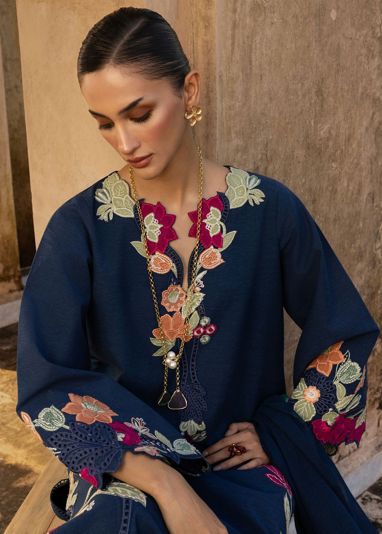 Crimson Dhanak Embroidered 2 piece