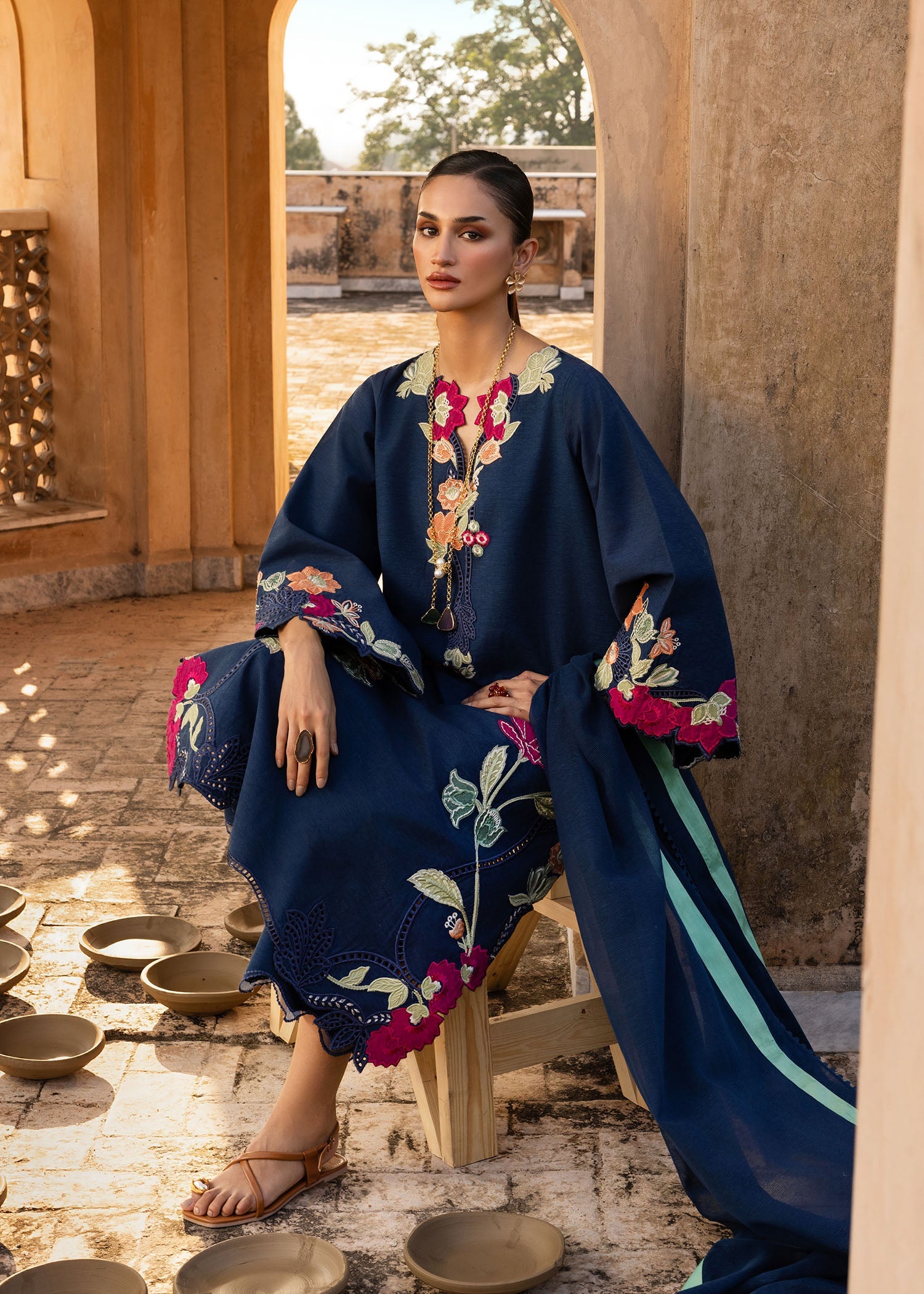 Crimson Dhanak Embroidered 2 piece