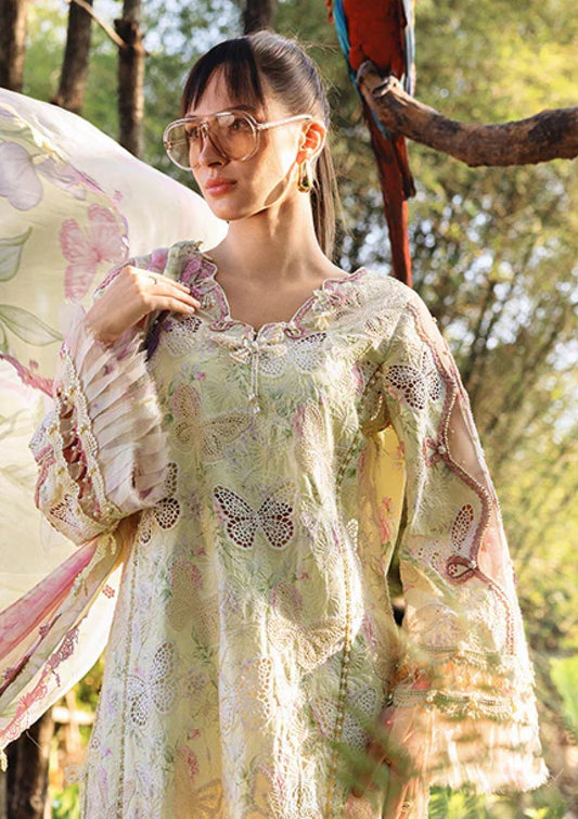 Maria B. Luxury Butterfly Print with embroidery