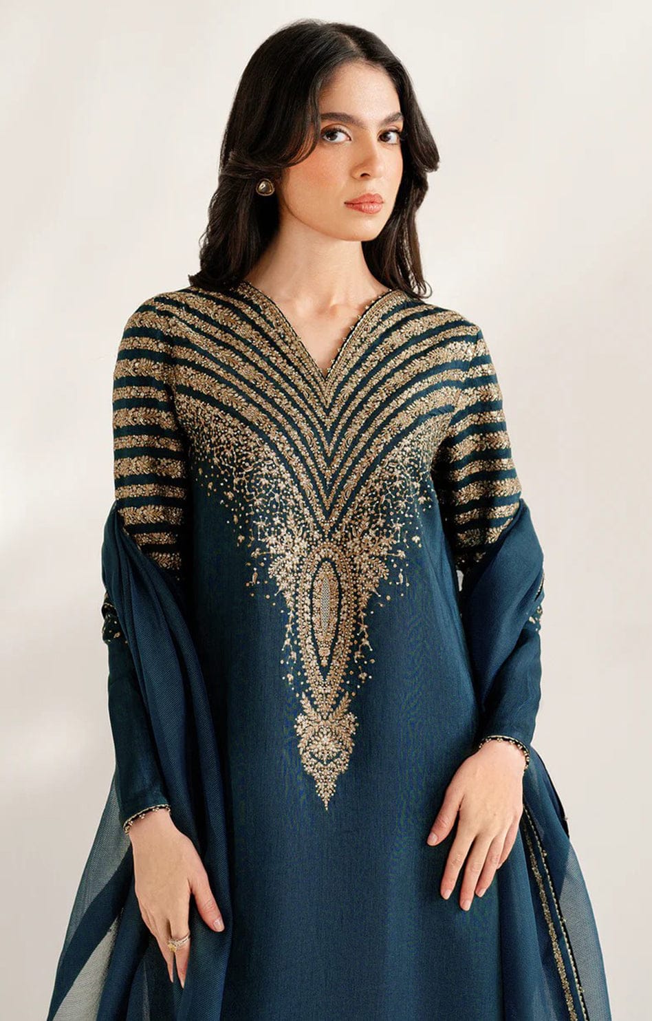 Jazmin Silk Embroidered 3 Piece - Maryam Collection