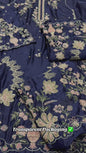 Silk Embroidered 2pc Kaftan Style Blue