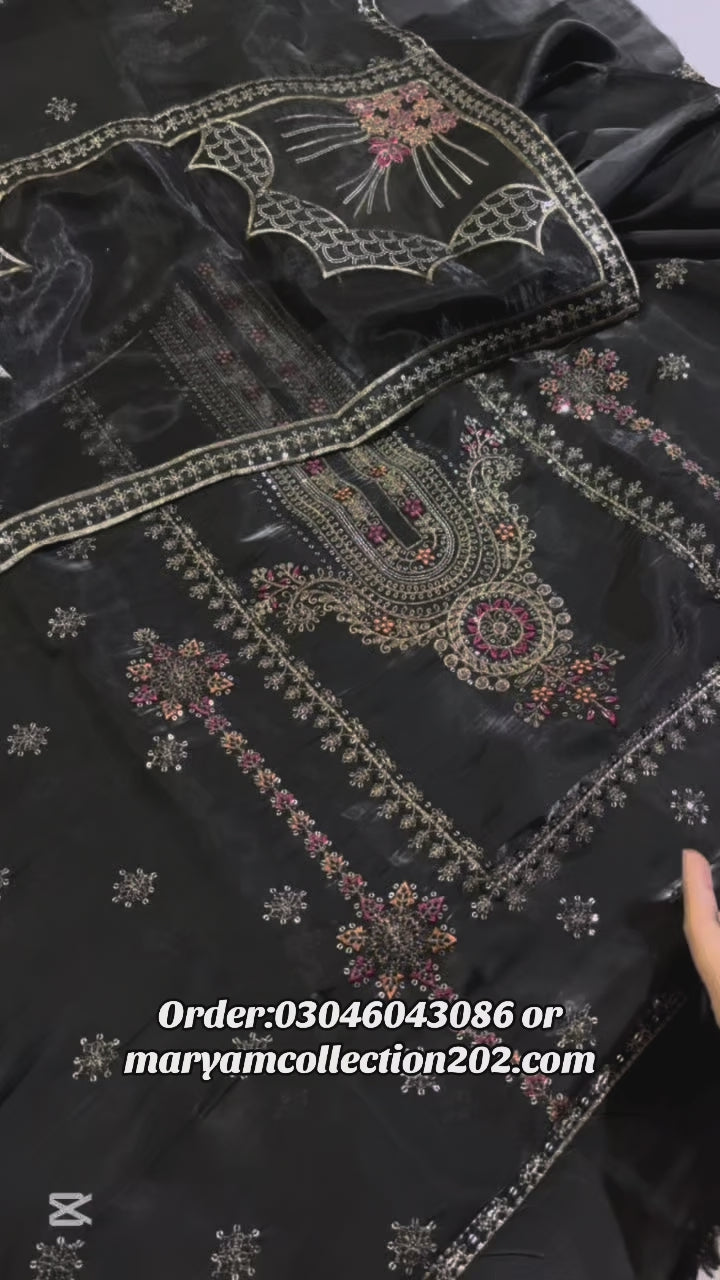 Shesha Silk Full Embroidered Article With Heavy Embroidered Duppata ready with tessel and four corners