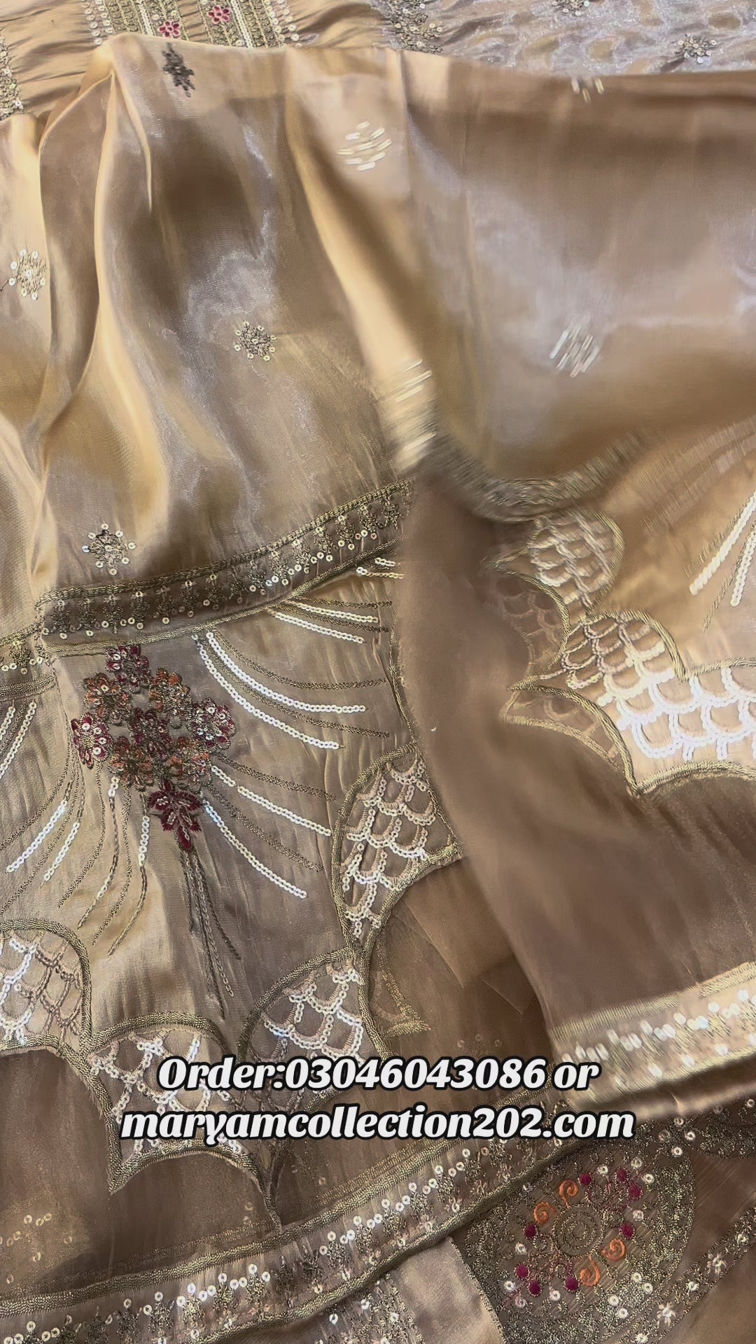 Sheesha silk embroidered article with full heavy embroidered Duppata