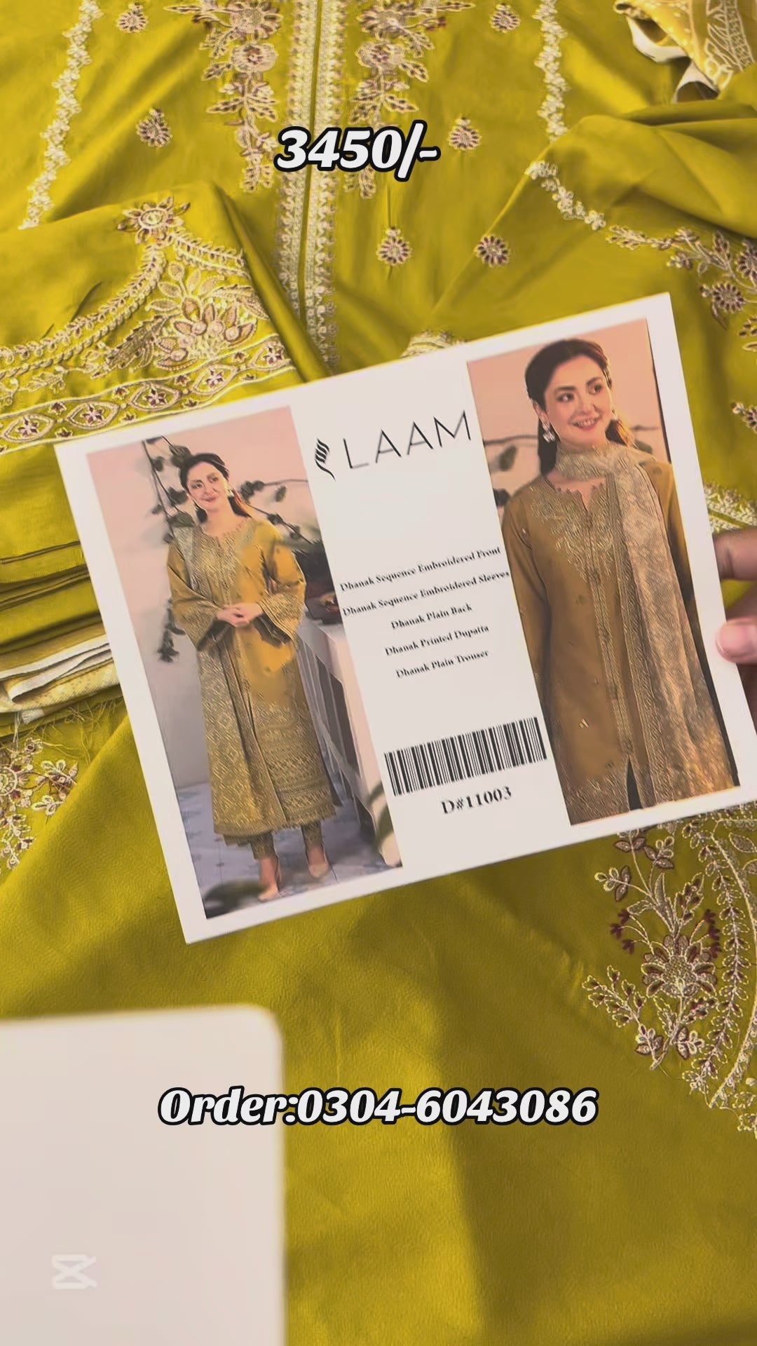 Laam Trending Dhanak 3 Piece with Embroidered Patches