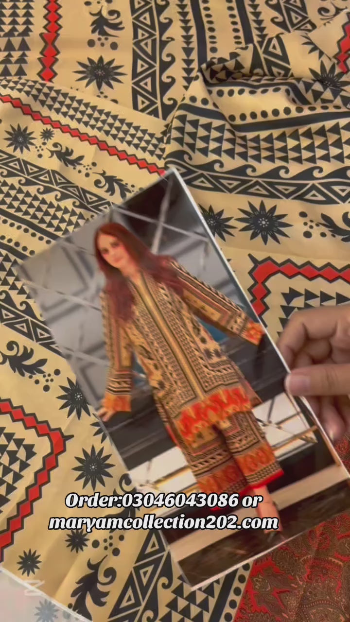 Silk Digital Printed 2 Piece Article Trending Silk Dress