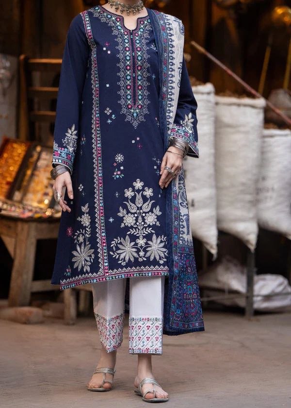 Ethnic Dhanak Embroidered 3 Piece with Heavy Patches