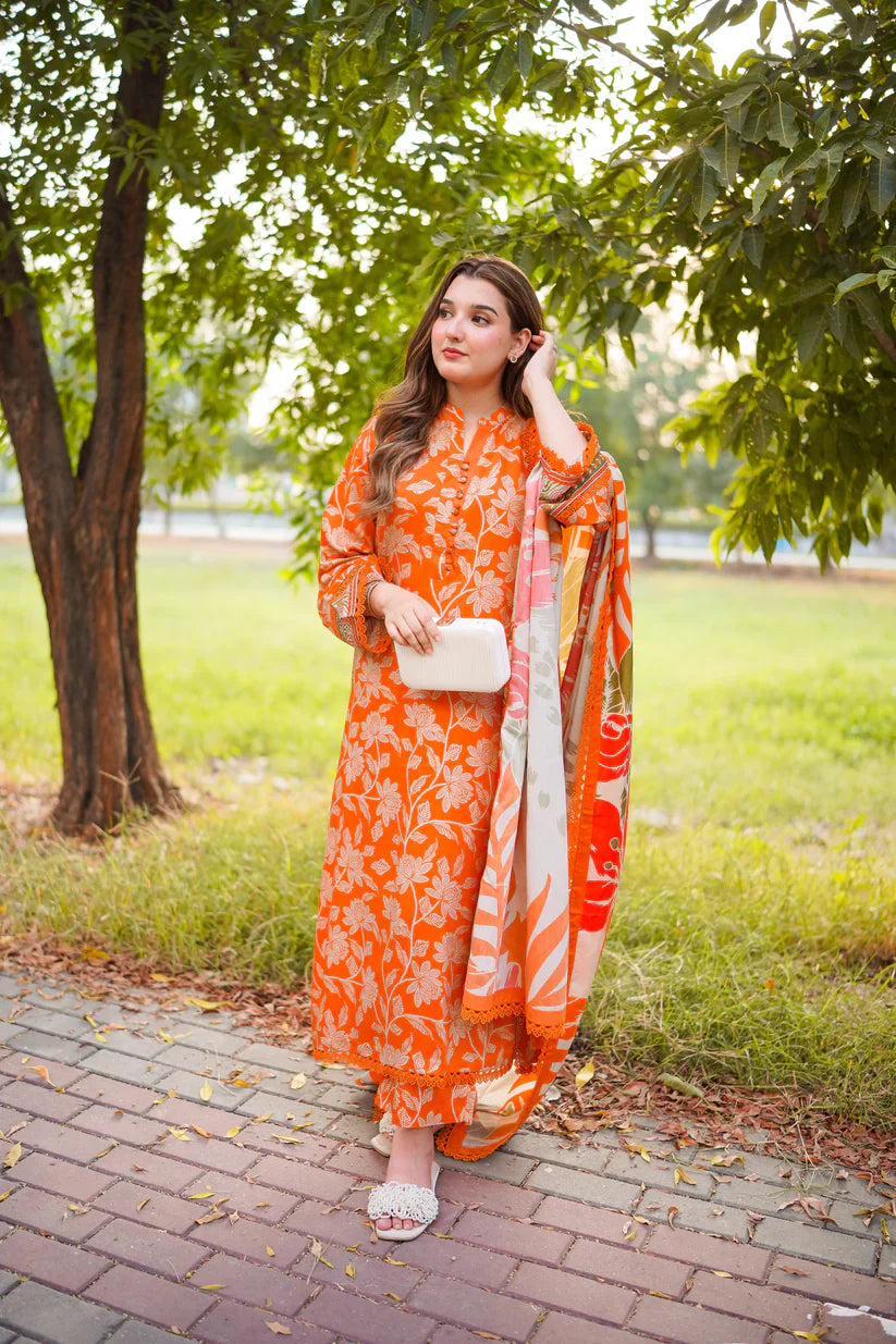 Aneelas Printed Lawn 3 Pc
